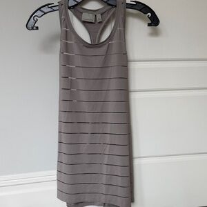 Athleta Grey Striped Racerback Tank Top